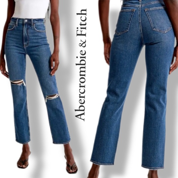 Abercrombie & Fitch Denim - Abercrombie & Fitch The Ankle Straight Ultra High Rise Distressed Jeans 28/ 6S